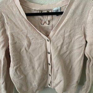 blush pink button up cardigan